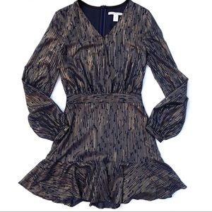 Finders Keepers Sample V Neck Ruffle Lurex Dress
